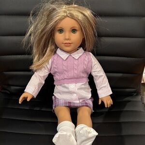 American Girl Stylish Doll with Purple Outfit and Brown Hair